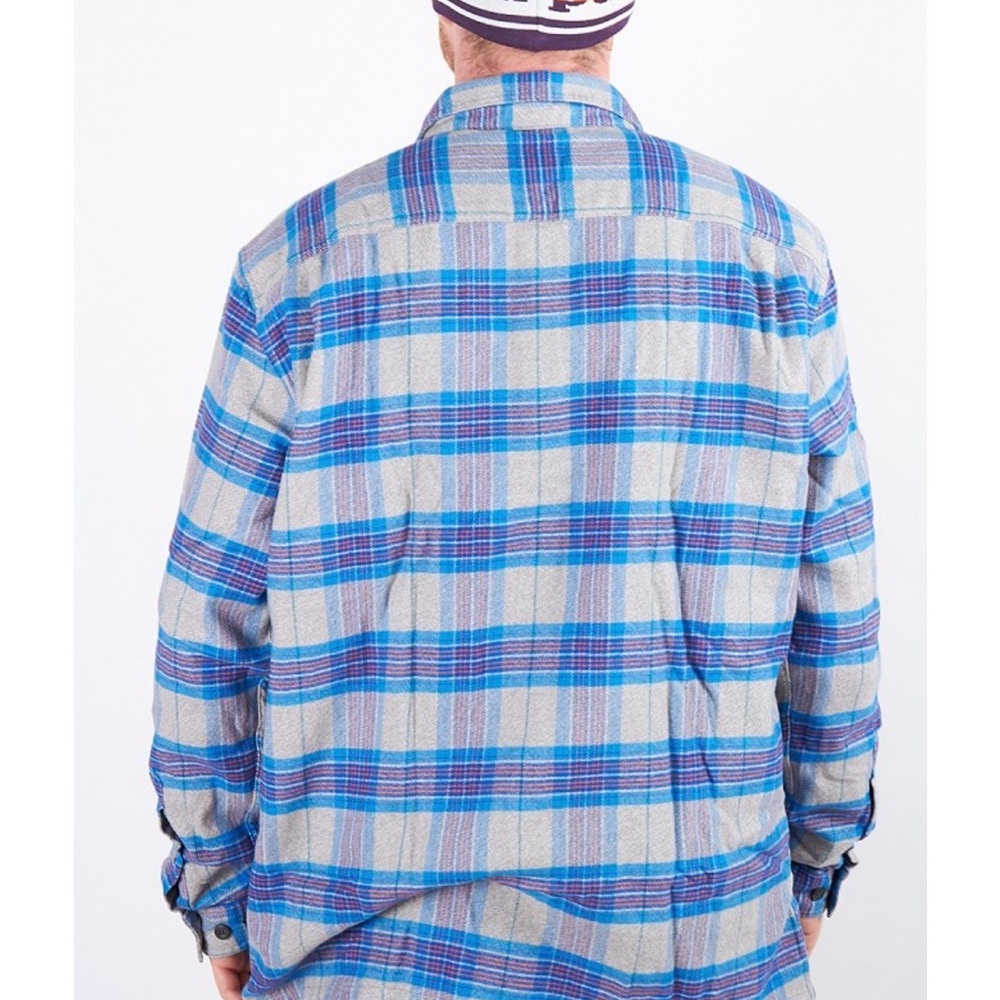 Patagonia M Fjord Flannel Shirt Plaid Andes Blue - Picture 2 of 10